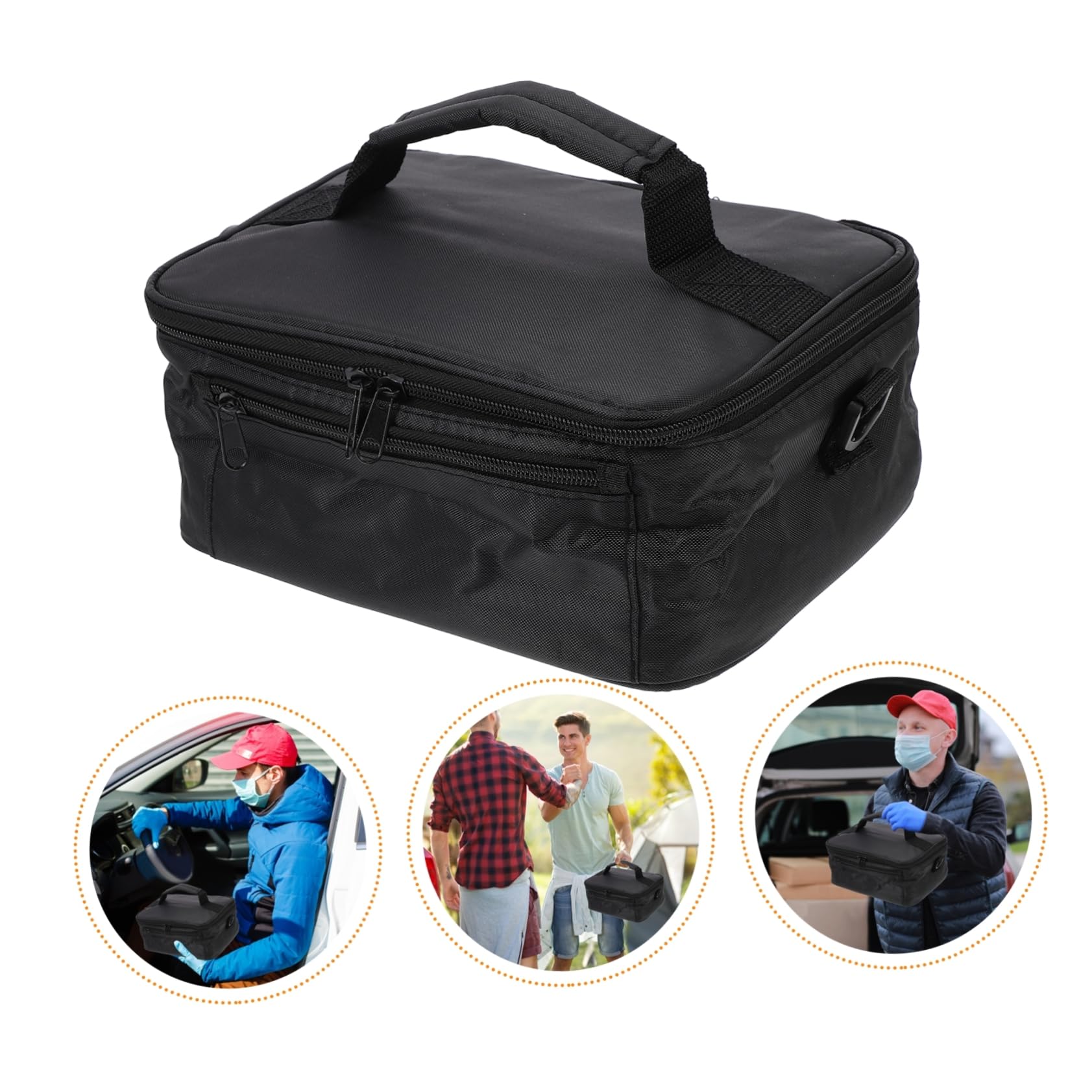 Bolsa Térmica para Alimentos 12v para Coche Aislamiento y Tejido Oxford Portátil para Oficina y Viajes, Calentador de Comida y Bebida