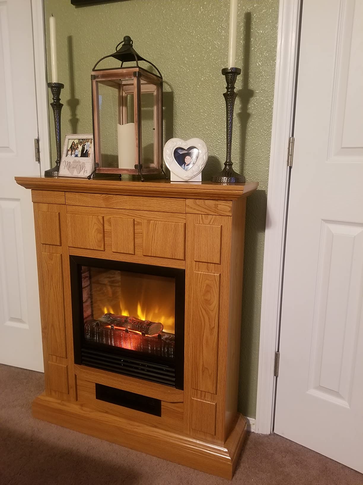 42/mo Finance GOOD & GRACIOUS Electric Fireplace with Mantel 37 Inch Bedroom Freestanding