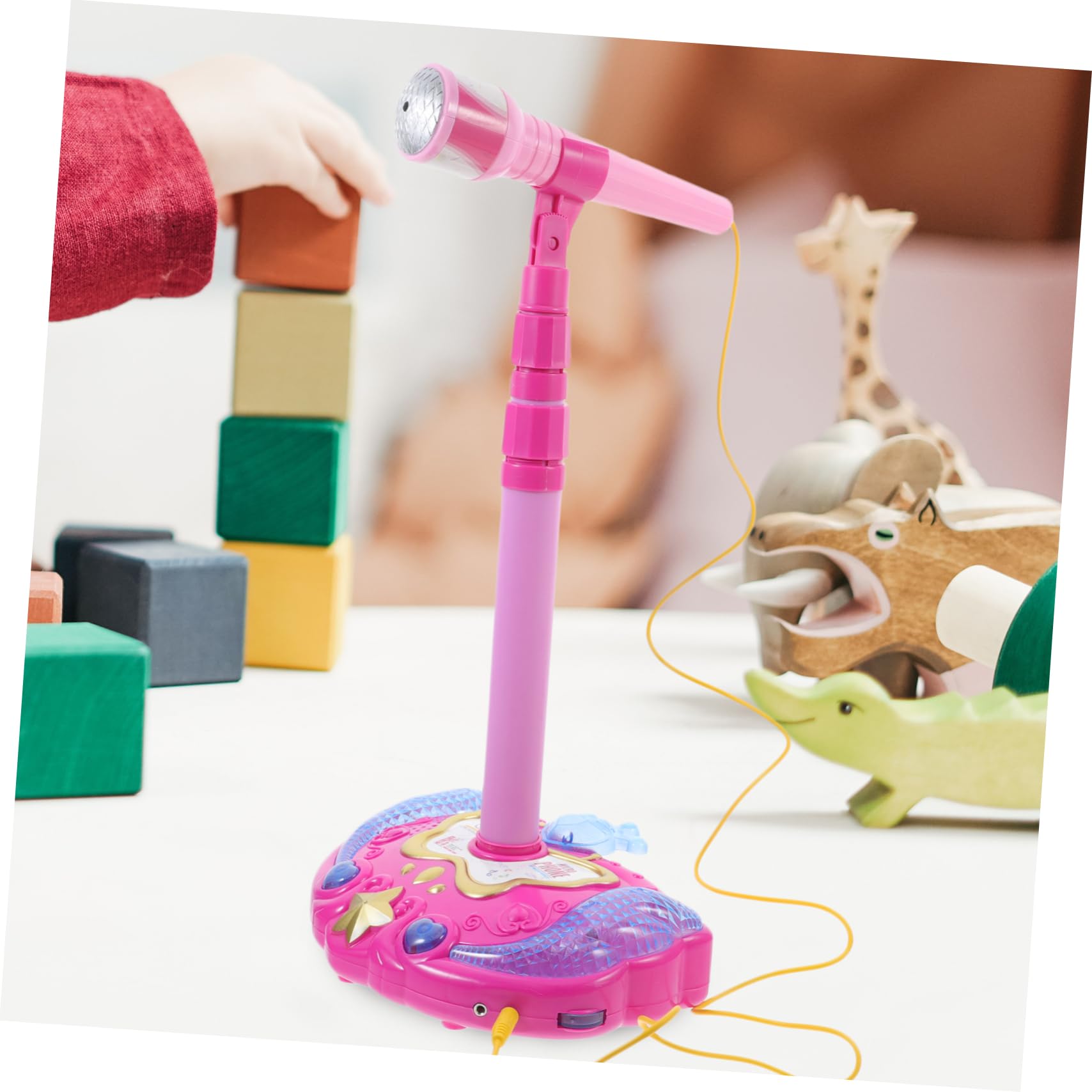 Didiseaon Microfono Giocattolo per Bambini Funzione Karaoke Portatile, Materiale Plastico Sicuro e Design Rosa Adatto a Ragazzi e Ragazze per Gioco Educativo