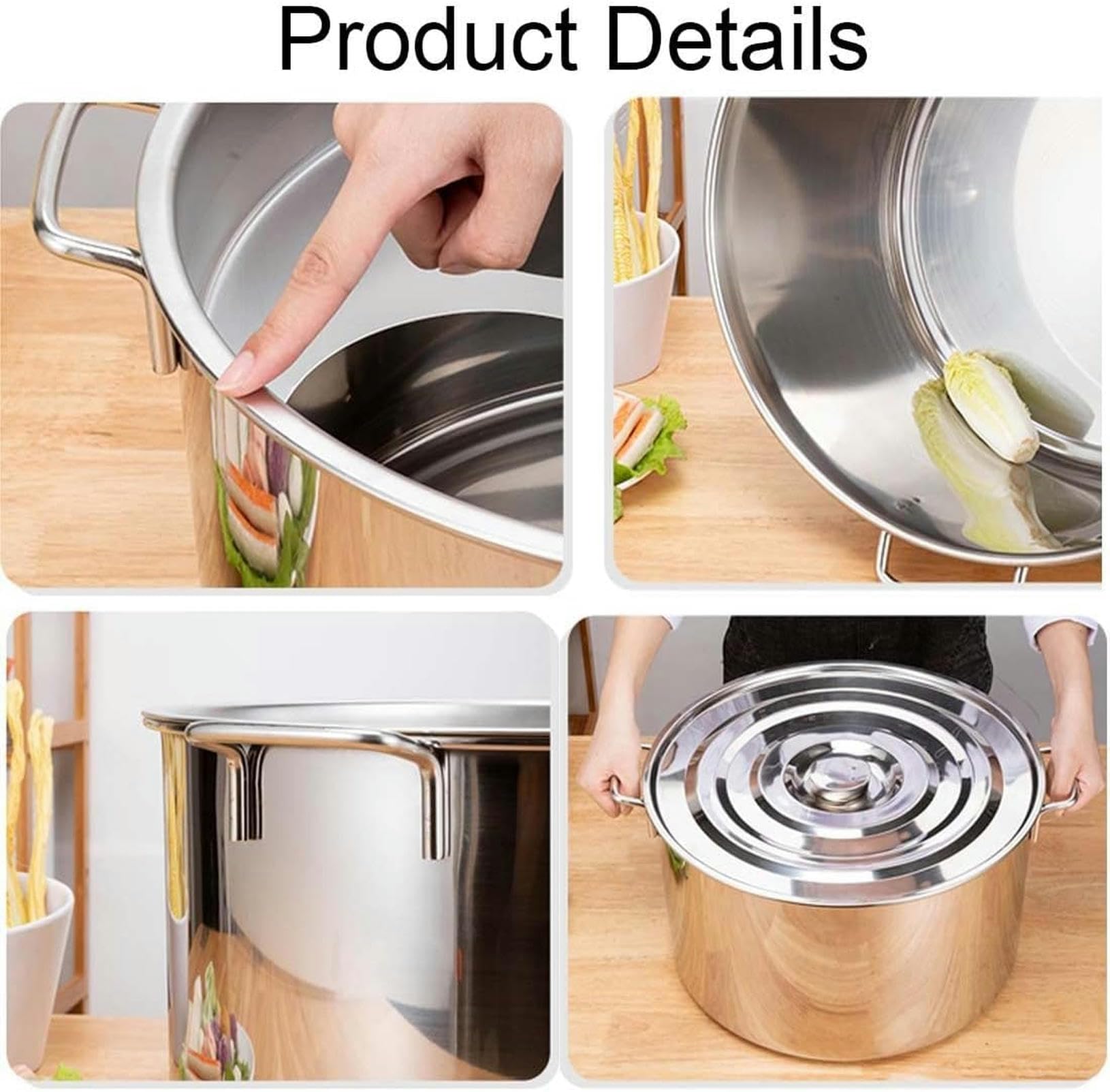 SAeWare Cuocipasta commerciale, caldaia a 5 fori in acciaio inox con cestello rt, pentola da cucina pesante per uso domestico e ristorante, 3 fori