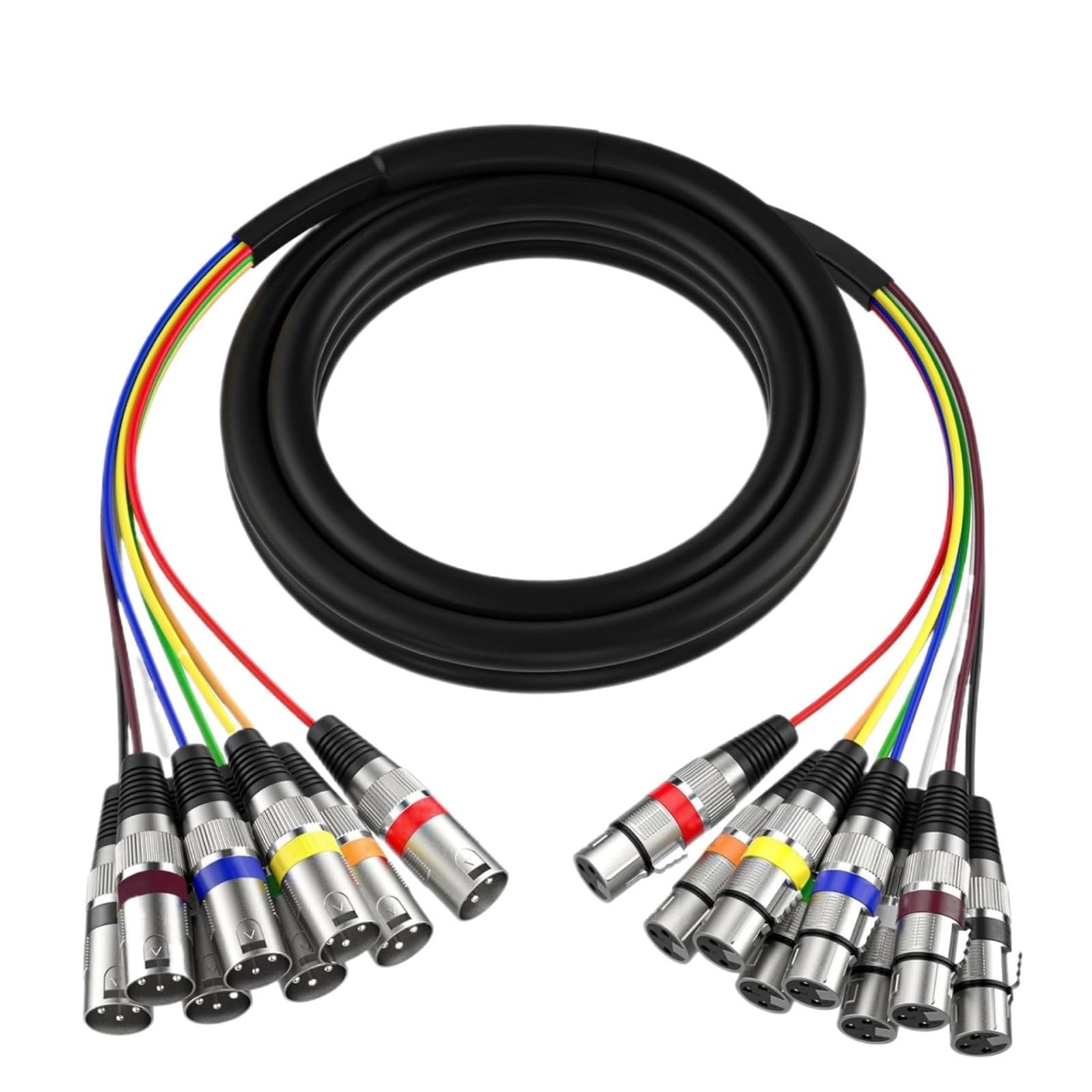 Cavo XLR Snake a 8 canali maschio-femmina OFC schermato con lamina audio for trasmissioni, registrazioni da 1 m a 3 m(1m)