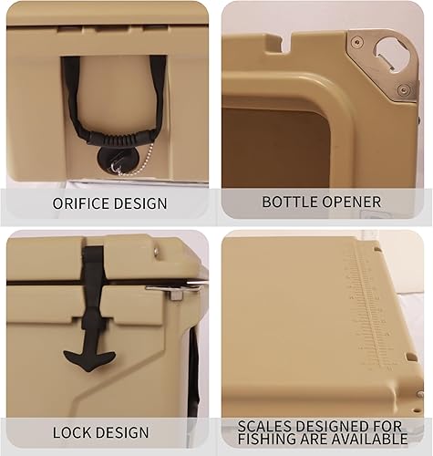 Miniatura 2 de Caja de hielo portátil de 65 cuartos de galón de capacidad, con ruedas y asa, caja de refrigeración popular de alto rendimiento para playa, pesca,