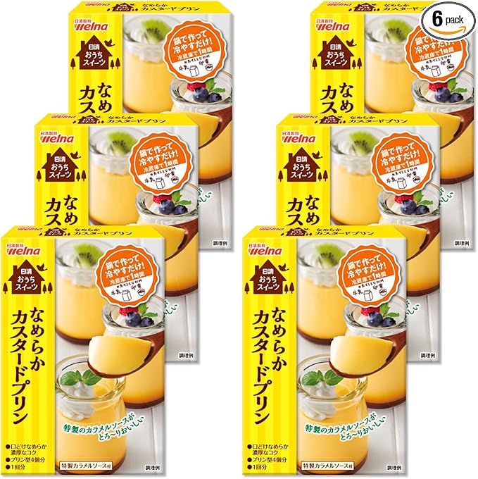 Amazon 日清お菓子百科 なめらかカスタードプリン 55g 6個 ケーキミックス 食品 飲料 お酒 通販