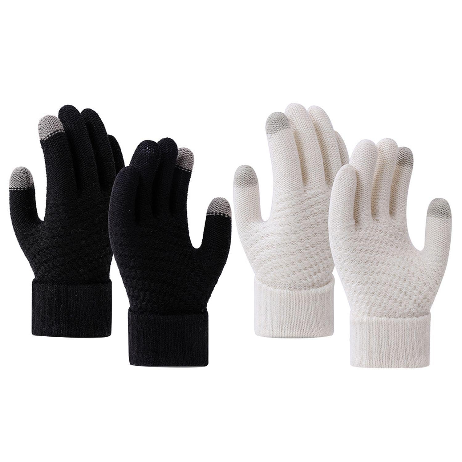 WUFGWBD 2 Pairs Of Women'S Gloves, Winter Warm Gloves, Women'S Winter Gloves, Cold-Proof Cotton Gloves, Women'S Fashion Gloves