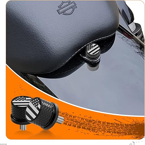 Miniatura 2 de Tornillo de perno de asiento trasero de guardabarros moleteado de acero inoxidable de 14 "-20 hilos 3D en relieve patrón de calavera ojos rojos