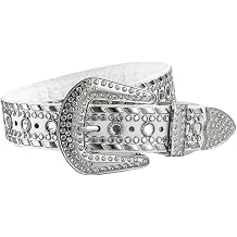 Men Women Rhinestone Belt Western Cowboy Sequins Diamond Belt Shiny Studded for Jeans