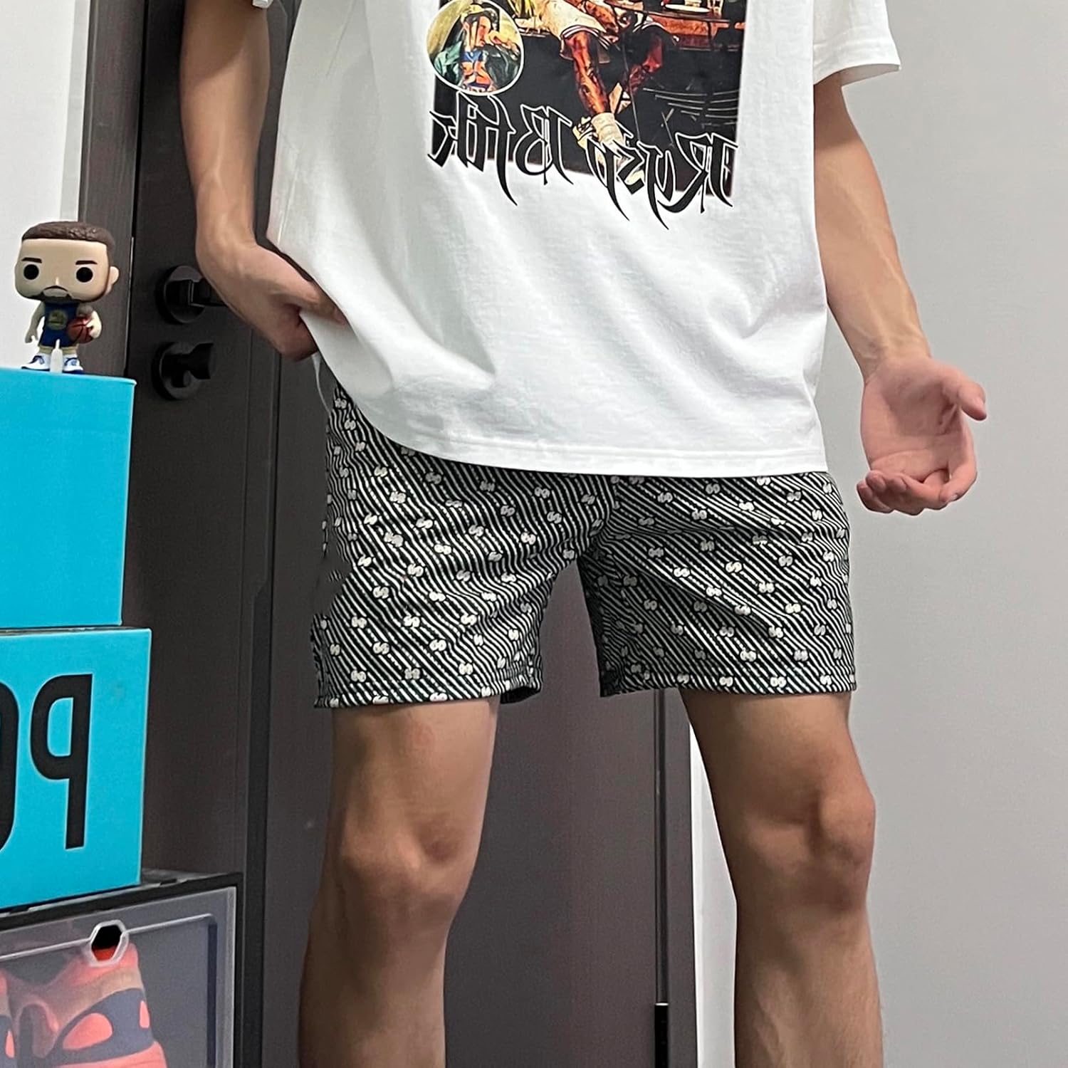 BOOMLEMON Mens Mesh Graphic Print Shorts Casual Workout Cool Shorts Gym Basketball Running Short Pants - Image 5