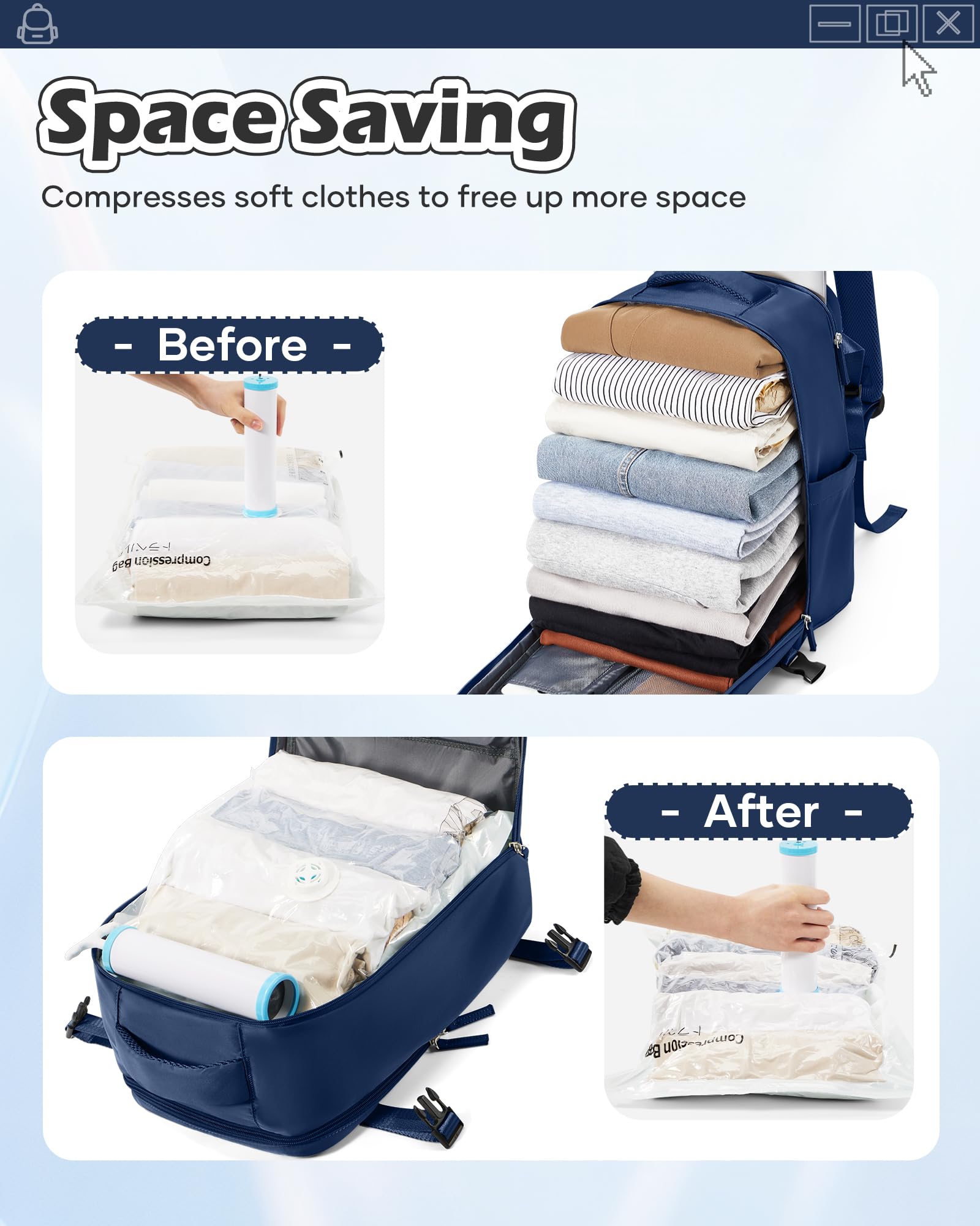 SZLX Zaino Ryanair 40x30x20 Sottovuoto Zaino da Viaggio 40x30x20 Wizzair Donna da escursionismo sportivo impermeabile Zaino Casual Laptop da 14 Pollici con porta di ricarica USB Scomparto per Scarpe