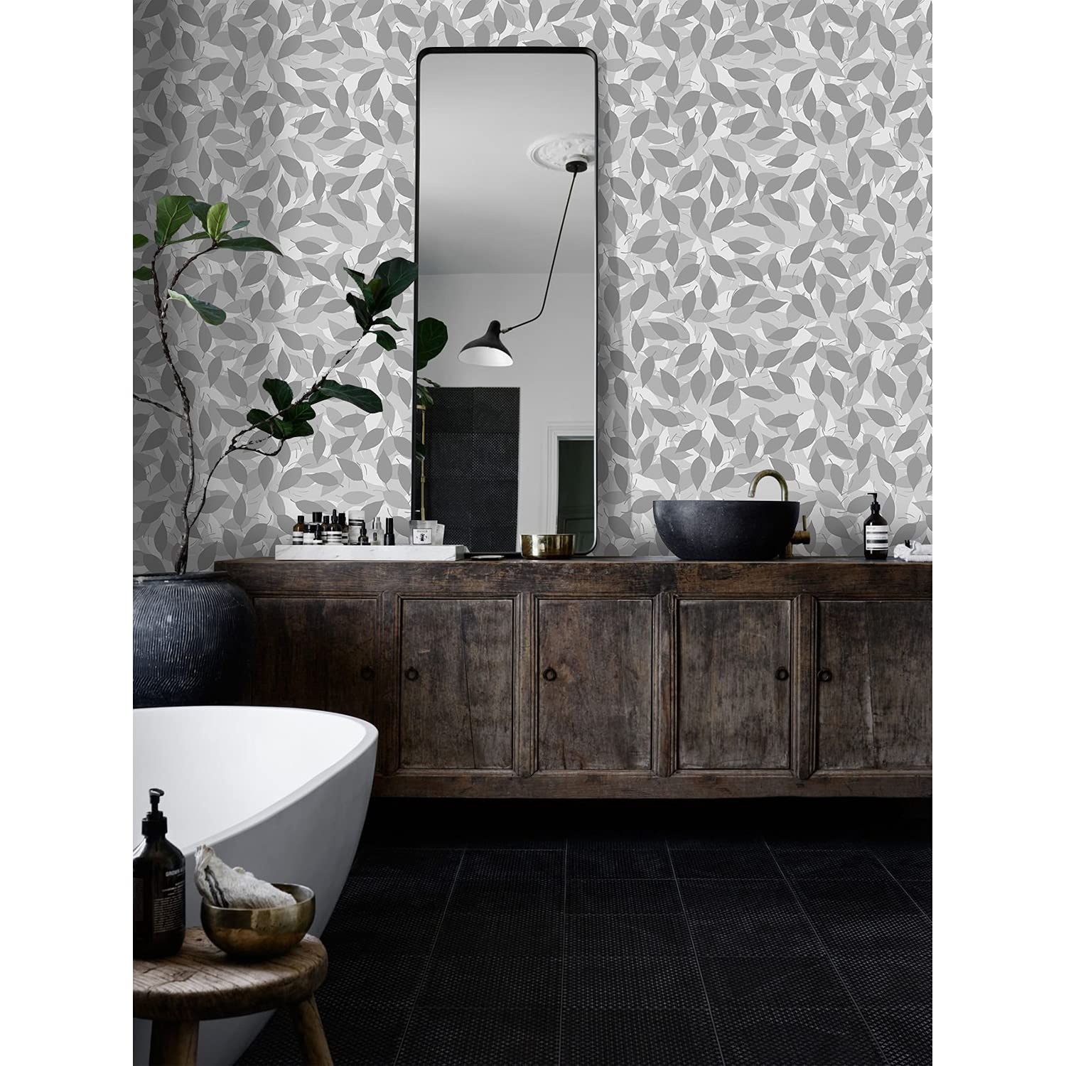 Papier peint feuilles salon et cuisine | Coloray Magic-Stick 104x70 cm