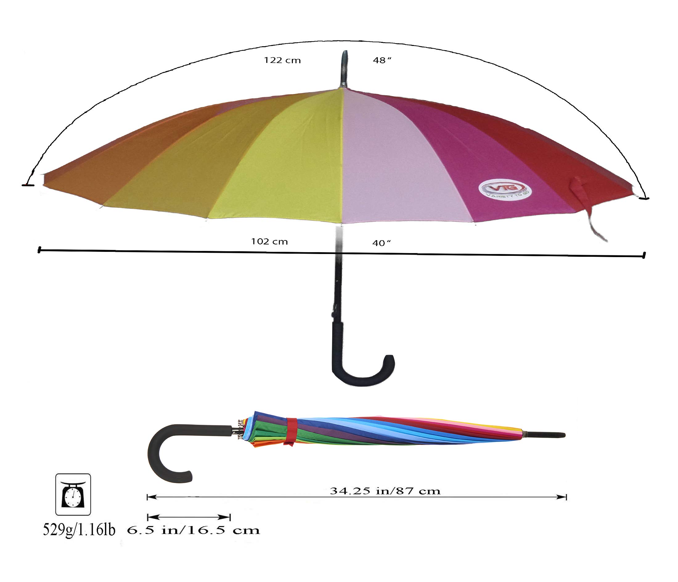 Paraguas arco iris, paraguas grande, paraguas de orgullo compacto, resistente al viento, apertura automática, paraguas arcoíris de 16 K para niños, niñas, mujeres, hombres (mango de