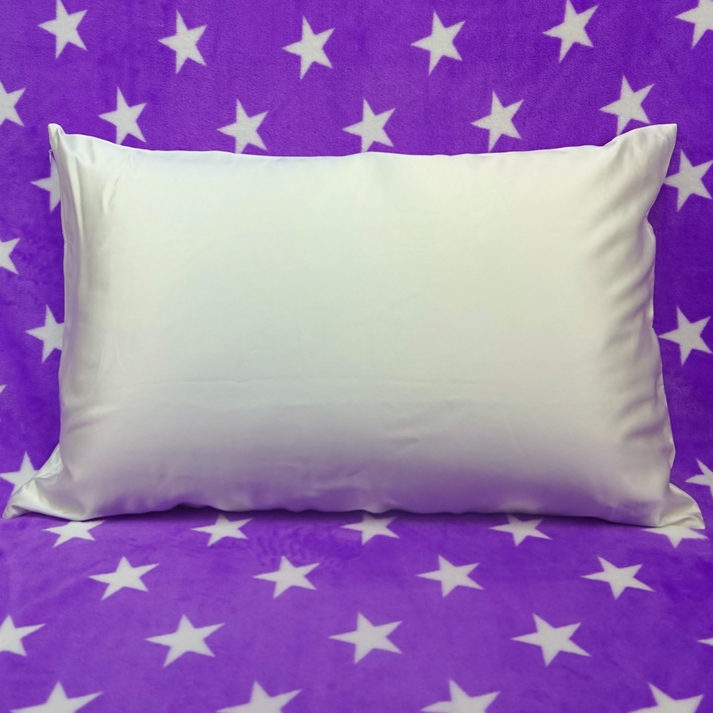 Soft Silker 100% Pure Mulberry Silk Pillowcase 19 Momme with Silky Underside Satin White Queen/Standard