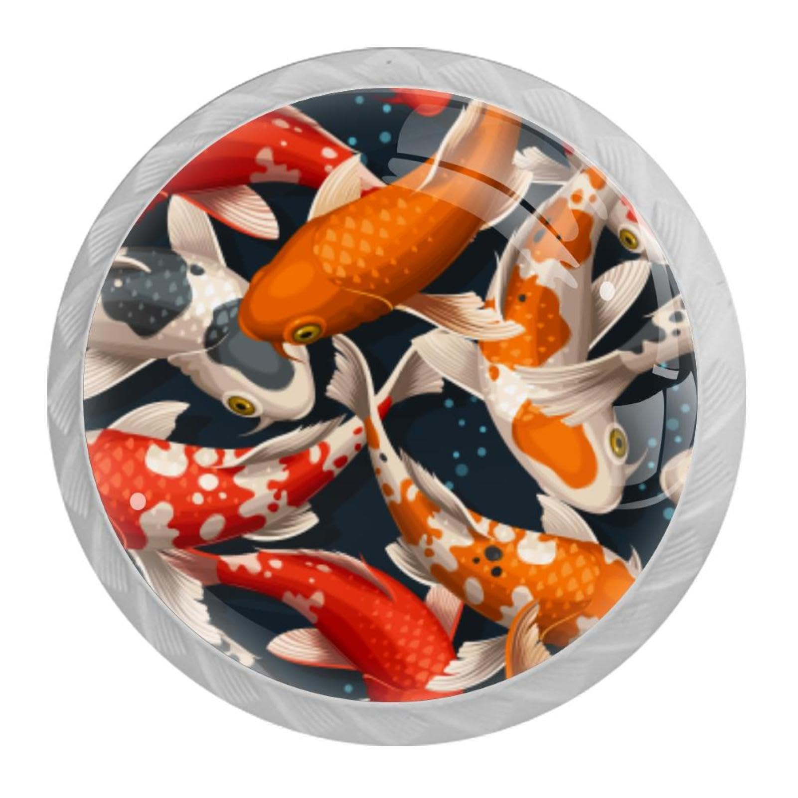 Tqmspg Multi19 4 Pieces Drawer Pulls Japanese Fish Door Knobs Dresser Handles For Kitchen Wardrobe Cupboard Hardware Furniture