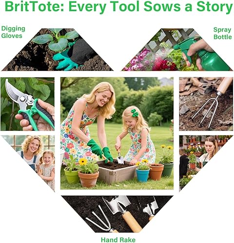 Miniatura 7 de Juego de herramientas de jardinería, 11 piezas resistentes a prueba de óxido suministros de jardín con asas ergonómicas y organizador de asas