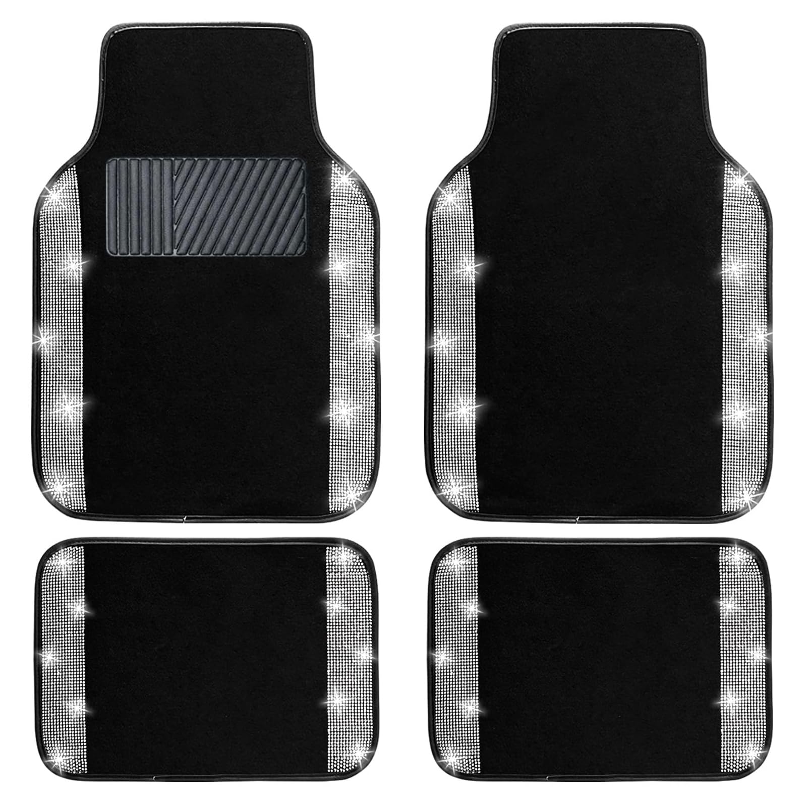 MNAAZVSOL 4 Pcs Car Floor Mats, for MG ZS MG4 MG5 ZS EV HS EHS HS Plug-in PHEV ZS Hybrid+ Luxury Luxury Interior Carpets Waterproof Anti-Slip Heavy Duty Decorative Auto Rugs Padding Set,A