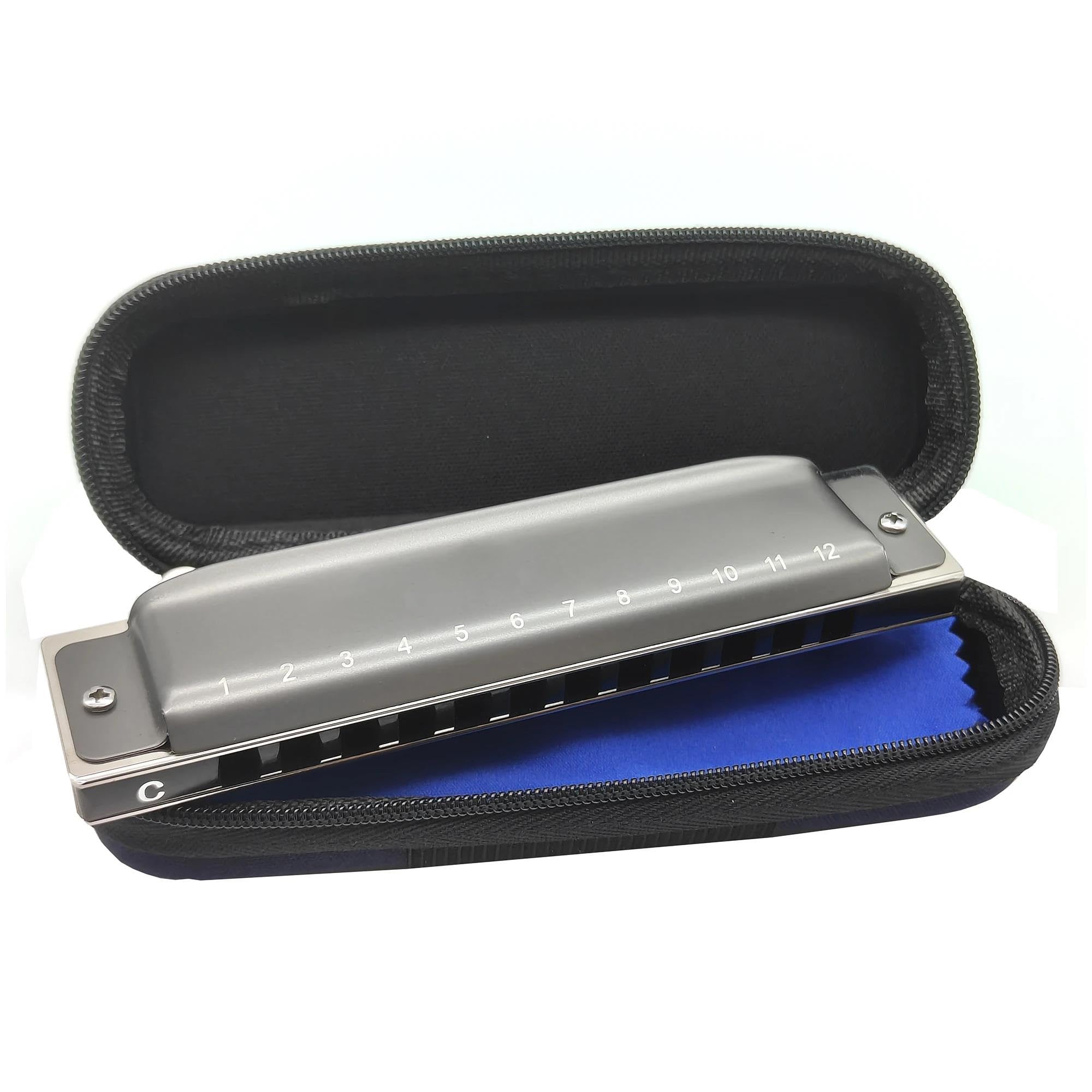 Harmonica Harmonica Clé C Diatonique Professionnelle 12 Trous | Harmonica 12 trous, Harmonica diatonique professionnel, clé C, peigne en aluminium, orgue buccal(Gray)