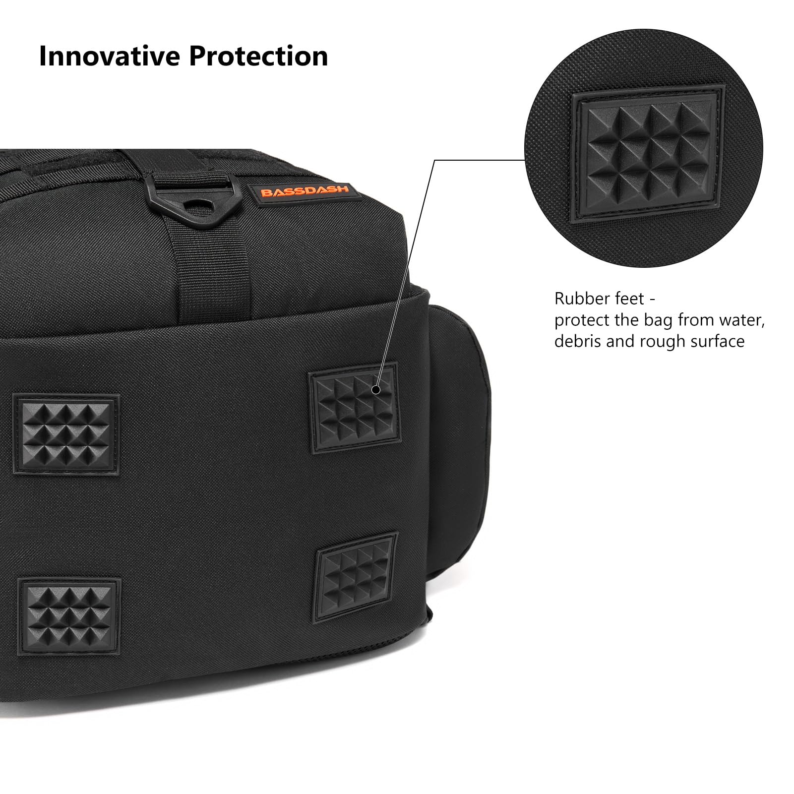 Bassdash Sac à Dos de Pêche Convertible avec Support de Canne à Pêche, Sac de Rangement de Matériel Tactique Ajustable et Résistant à l'eau FP07