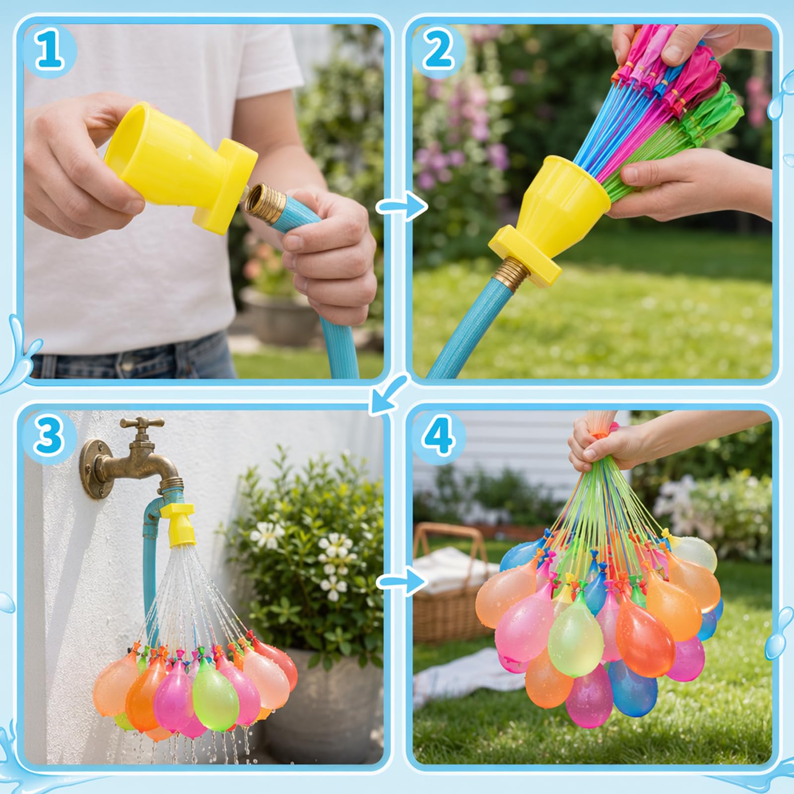 216Pcs Multicolour Rapid-tying sealing Water Balloons for kids easy fill outdoor Water Bombs & Water Balls for summer fun great for beach pool parties and family gatherings - Image 3