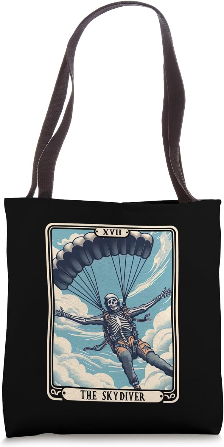 The Skydiver Skydiving Tarot Card Skeleton Funny