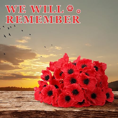 Miniatura 3 de 42 flores artificiales de amapola de poliuretano de tacto real flores de seda de amapola de 11 pulgadas tallos de anémona de amapa flores falsas