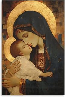 KERAXL Virgin Mary Poster The Marias Picture Virgen De Guadalupe Traditional Catholic Icon Canvas Prints, Madonna Modern Christian Art Home Decor Unframe-style 12x18inch(30x45cm)
