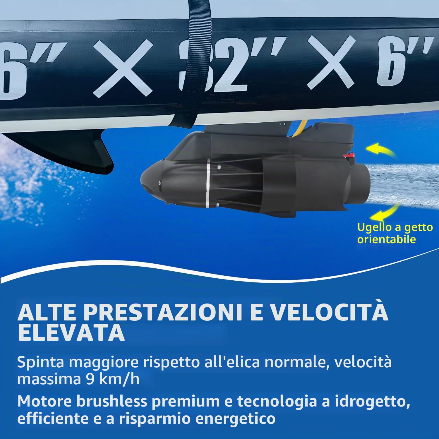 Elica elettrica direzionale SUP per barca da pesca, motore da 360 W, 8 km/h, elica subacquea per paddle board e kayak(Senza Batteria)