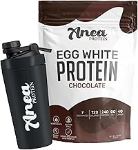 Anea Egg White Protein Bundle – 1.5lb Egg White Protein (Chocolate) + 20oz Insulated Shaker Bottle – Lactose-Free, Low Calorie, High Bioavailability