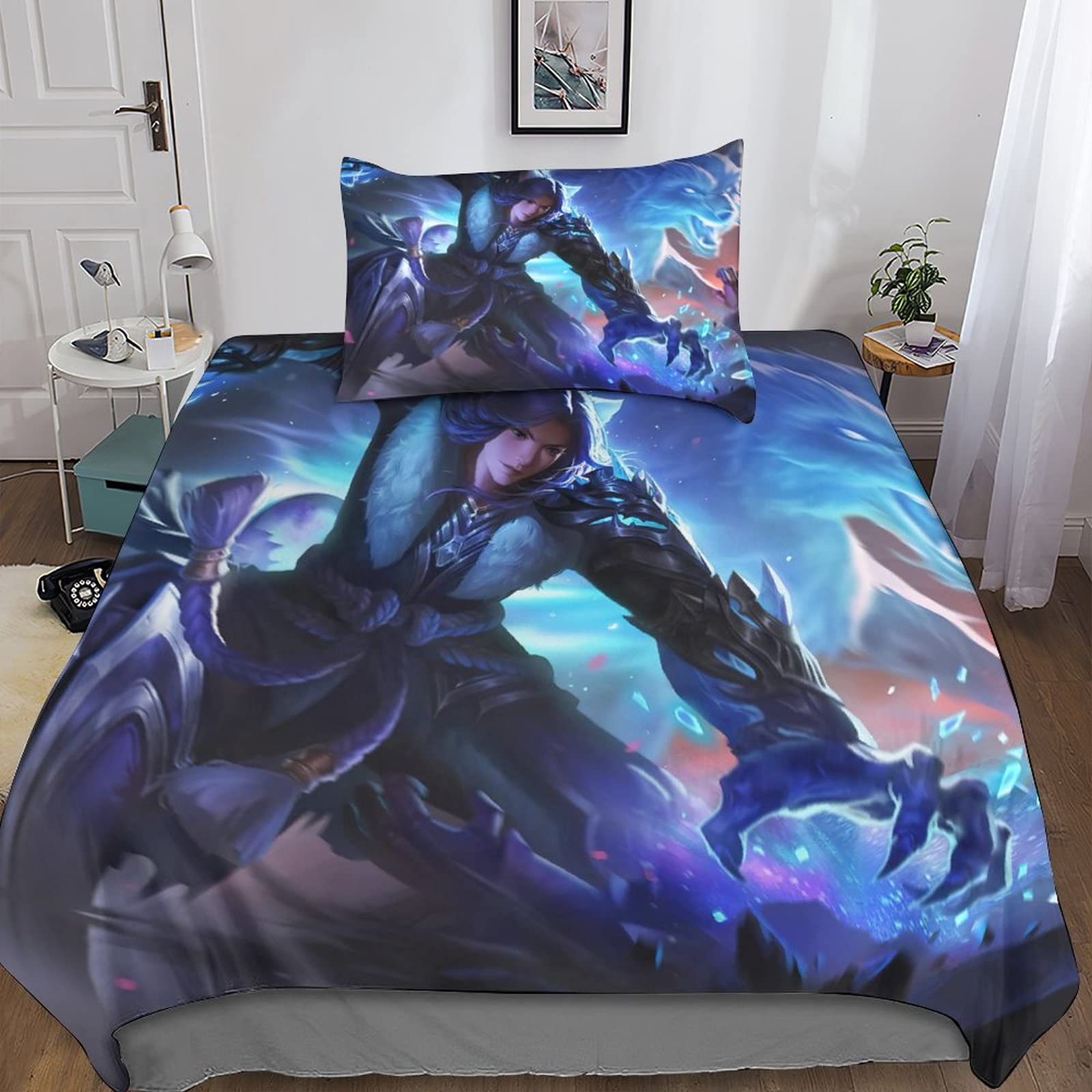 Housse de couette 3D fermeture éclair parure lit microfibre
