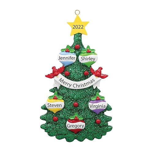 3D Baubles Family of 5 Christmas Ornament 2025 Personalized Family
