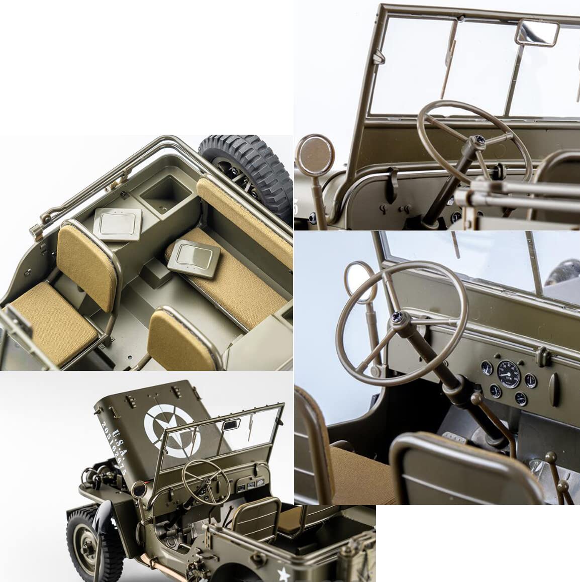 1/12 Telecomando Bugury Buggy per Willys Metal Model Auto Army Truck Auto Modello Auto Veicoli Bambini Gifting Car Collectibles Regalo di Natale Kit Modello Regalo