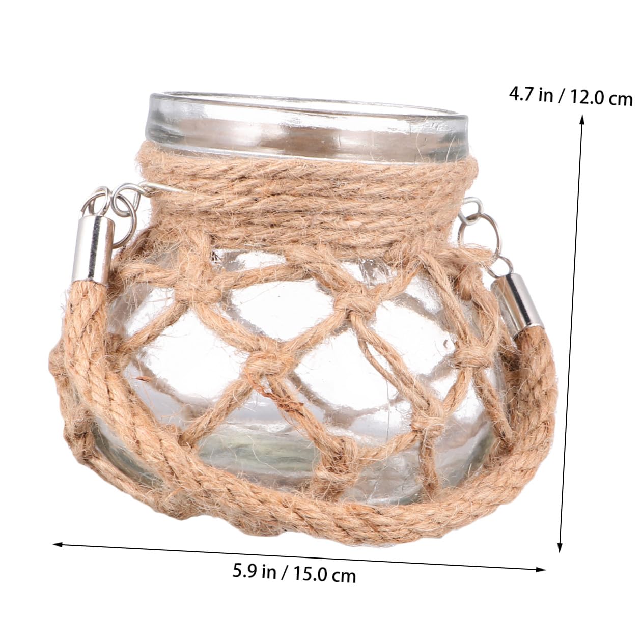 Vaso a cilindro decorativo per coltura Jarrones Decorativos Para Vaso decorativo per matrimoni con corda verde contenitore per piante trasparente supporto conchiglia