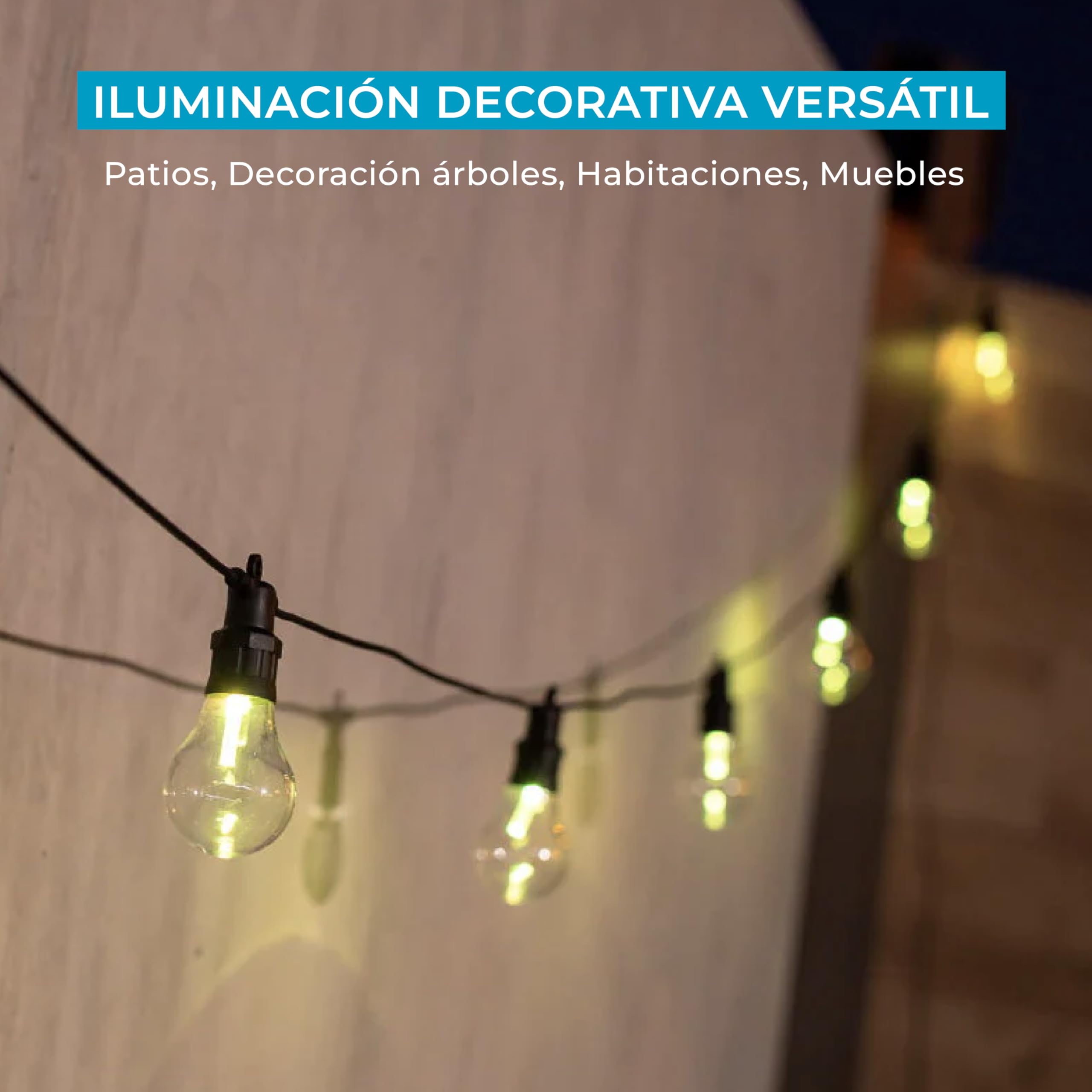 ALLEGRA Solar-Lichterkette, wiederaufladbar, für den Außenbereich, 10 LEDs, Schwarz New Garden