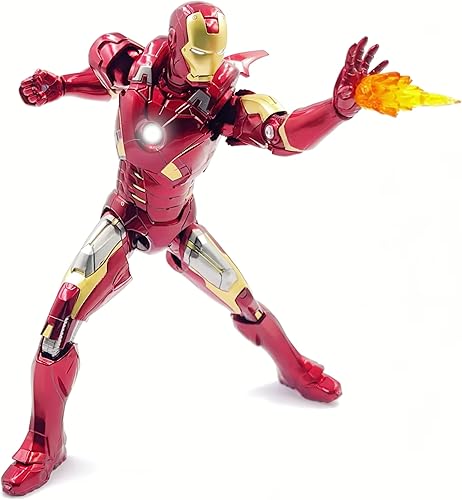 Miniatura 4 de Figura de acción UpIronman de 7 pulgadas, pintura de metal completa con muchos accesorios, juguete coleccionable (LED MK7)