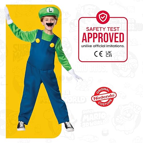 Miniatura 6 de Disguise Nintendo Luigi Deluxe - Disfraz para niño color verde talla S 4-6