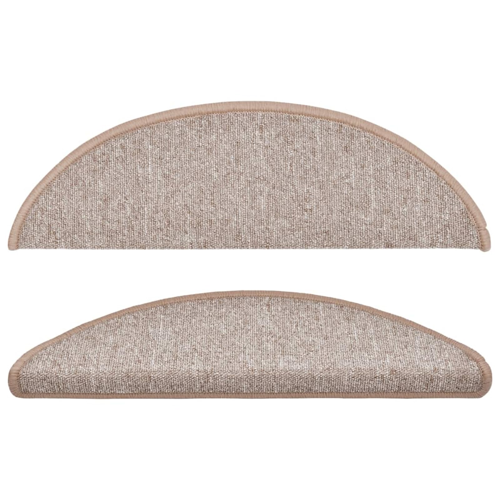 Tidyard Tapis d'escalier 15 pcs Marron Clair 56x17x3 cm, Tapis Escalier Tapis de Sécurité pour Sol Protection, Aînés et Animaux