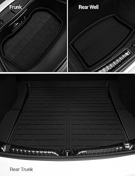 Tesla Model 3 Y Cargo Mat Cargo Liners 3D TPE All Weather Trunk Frunk Storage Mat