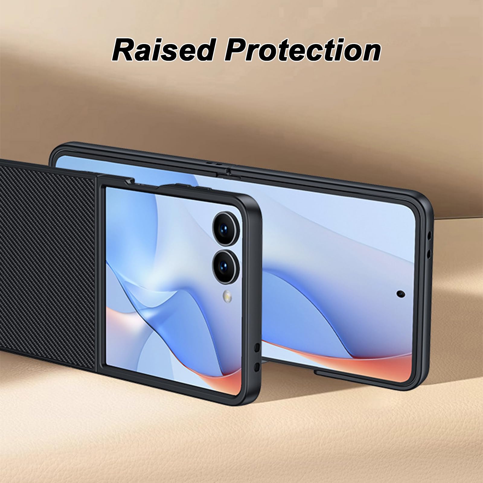 Cienkie etui do Samsung Galaxy Z Flip 8, wzór skóry z włókna węglowego