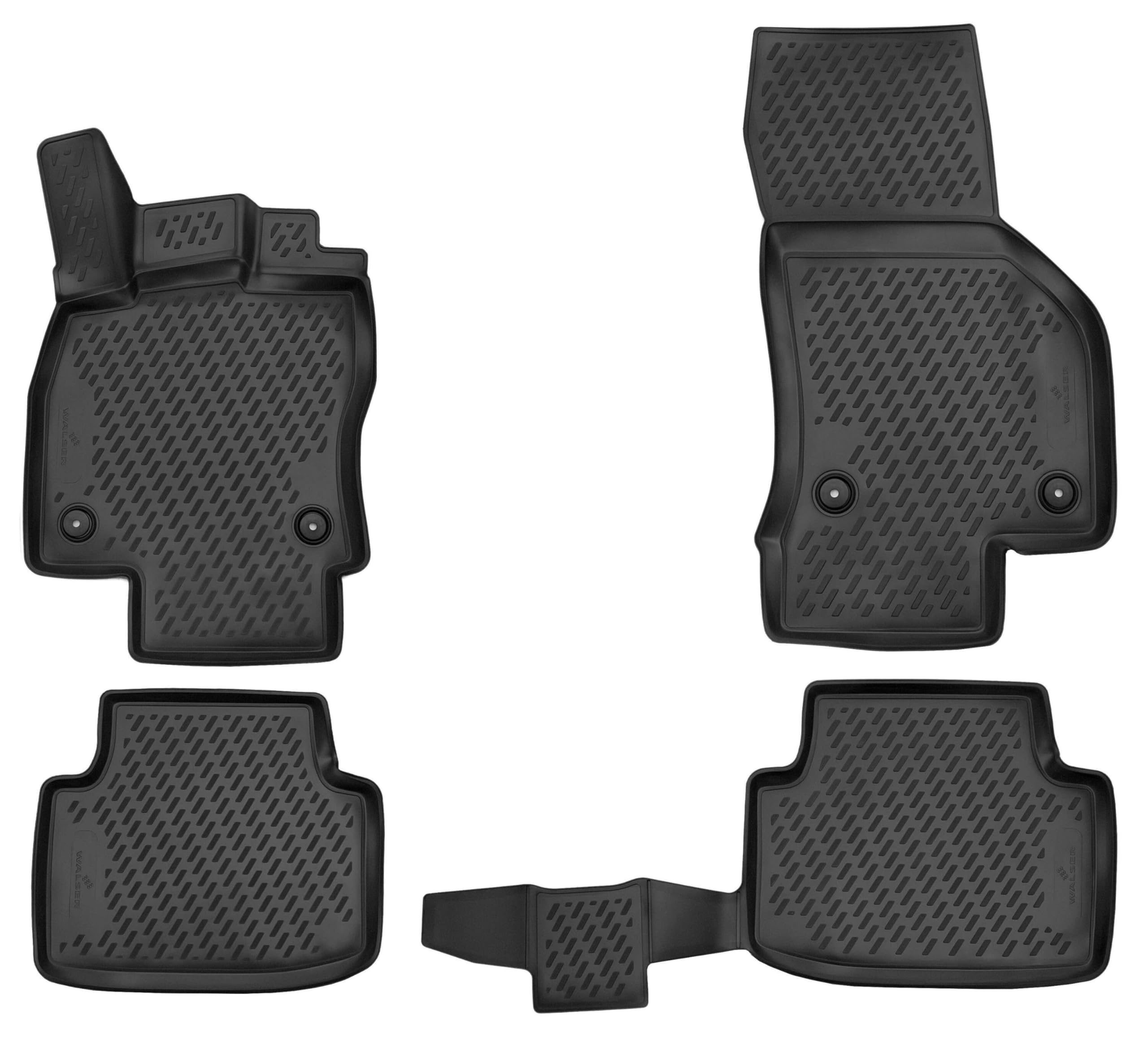 Walser Alfombrillas de Goma a Medida XTR Compatible con VW Passat (B8) 08/2014-2023, Alfombrilla Coche, Protector de Suelo Coche