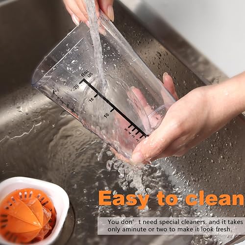 Miniatura 8 de Exprimidor de mano, exprimidor de limón, exprimidor de cítricos con taza medidora de capacidad de 20 onzas, exprimidor manual, prensa de cítricos,