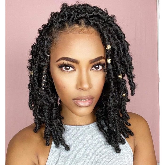 Buy 6 Packs Butterfly Locs Crochet Hair 12 Inch Prelooped Bob