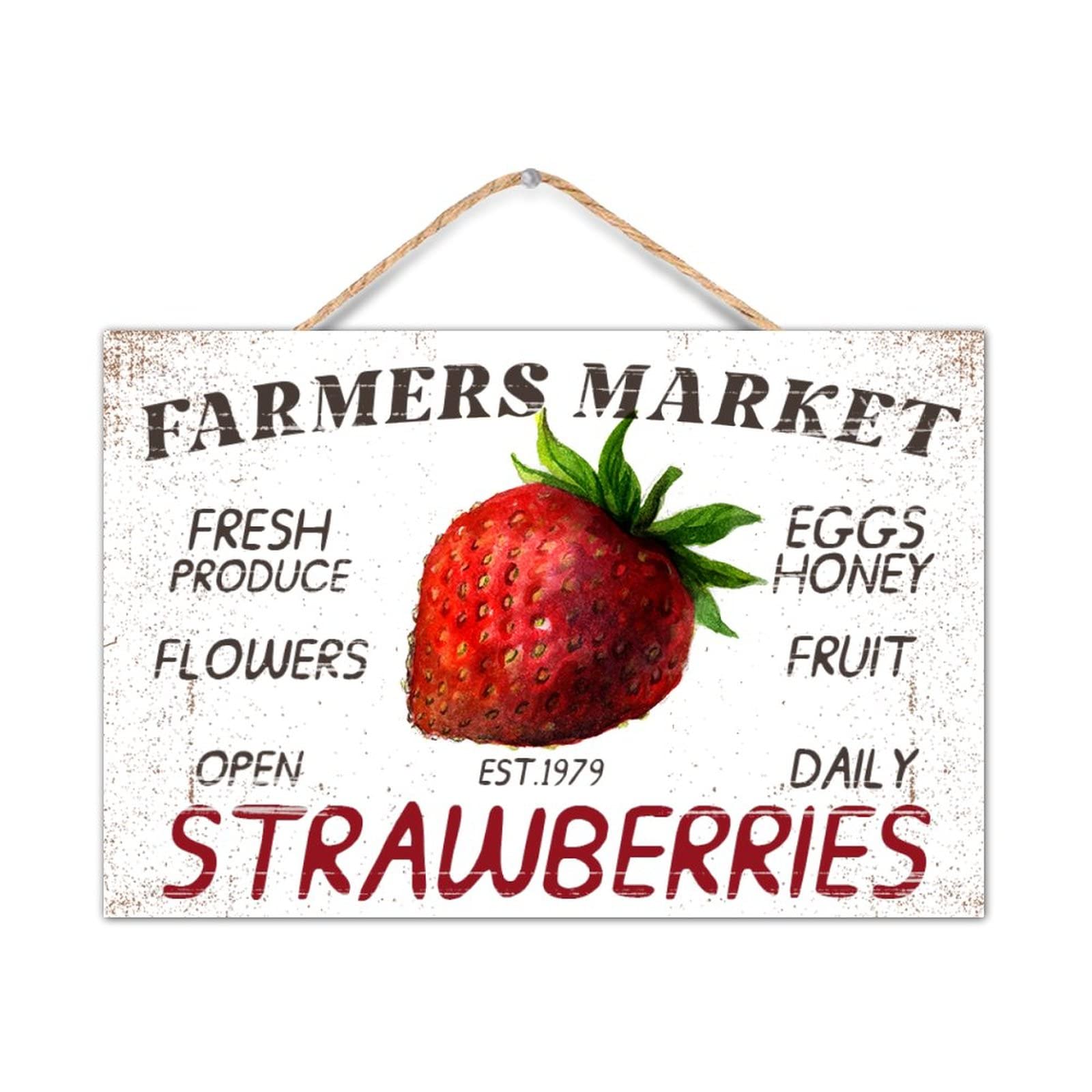 Cartello Stradale Decorativo Strawberry Fields - 40x10 Cm, In Alluminio Vintage, Per Parete, Ideale Per Cucina, Bar, Agriturismo, Regalo Originale