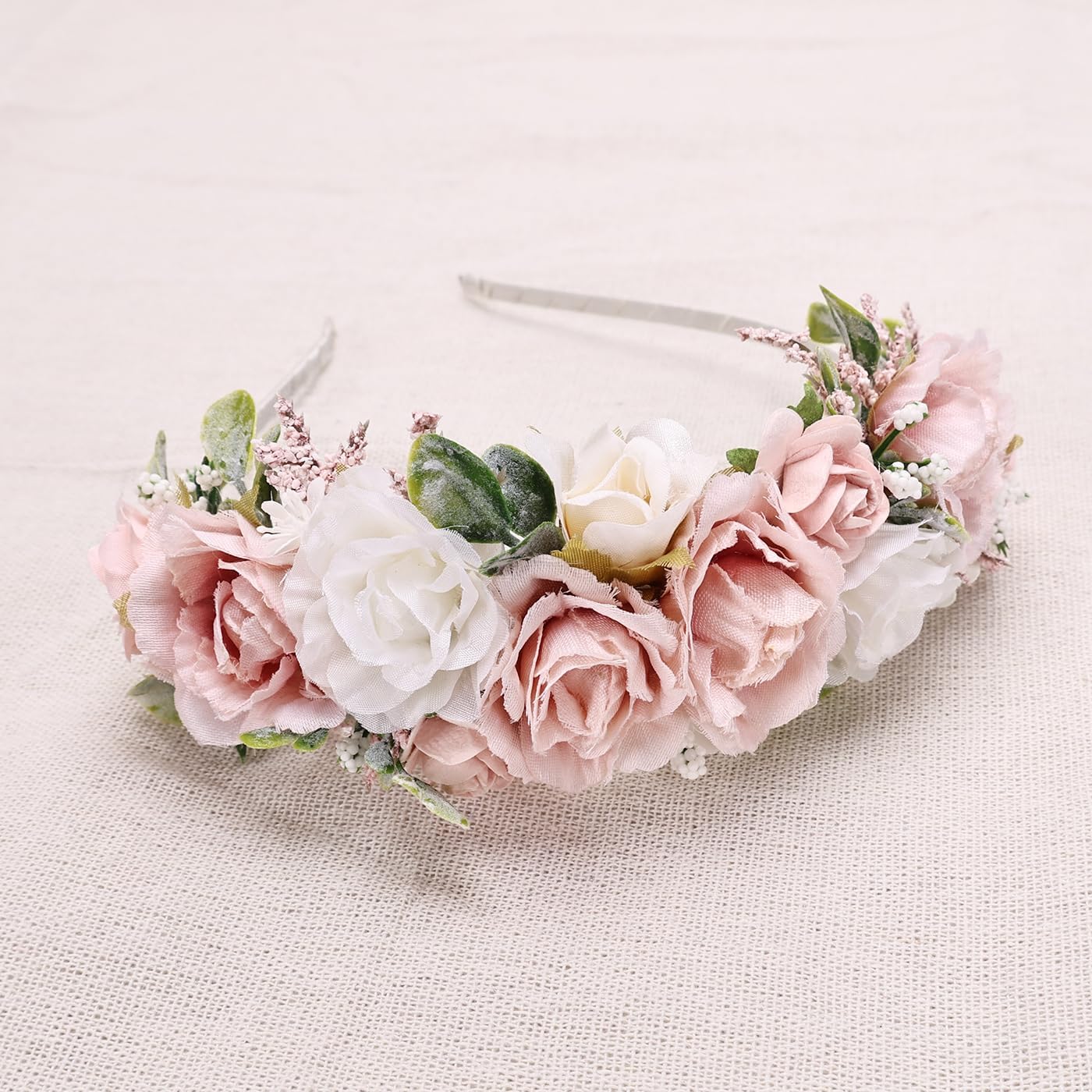 ブラッシュ フラワークラウン ヘアバンド 女の子 誕生日パーティー フローラル プリンセス ヘッドバンド リトルブライドメイド ウェ