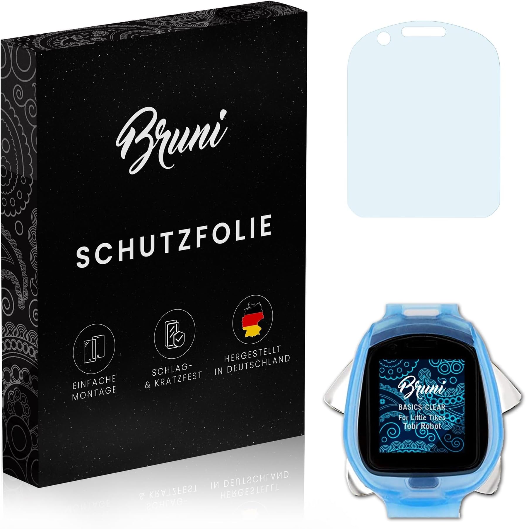 BruniScreen Protector compatible with Little Tikes Tobi Robot Protector Film, crystal clear Protective Film (2X)