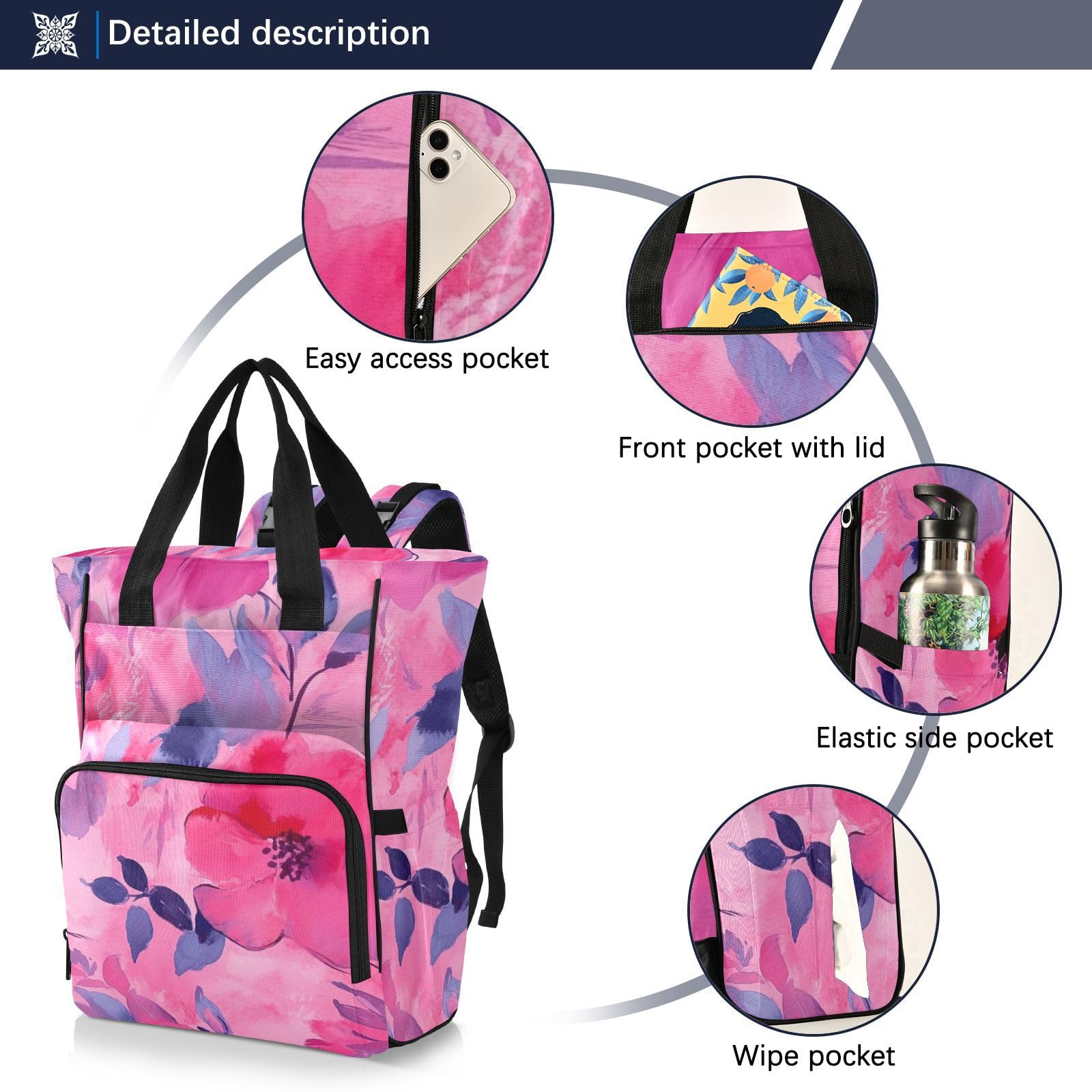 Bolsas para pañales de viaje, diseño de dibujos animados, color