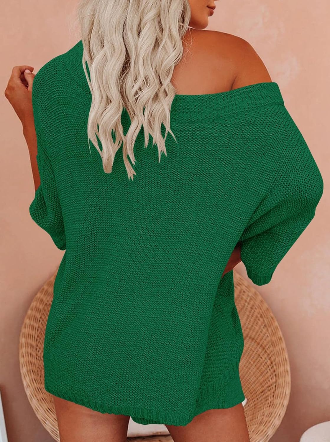 Mafulus Women's 2 Piece Outfits Sweater Sets Off Shoulder Knit Top Shorts Matching Suits Cute Pajama Lounge Set - Image 5