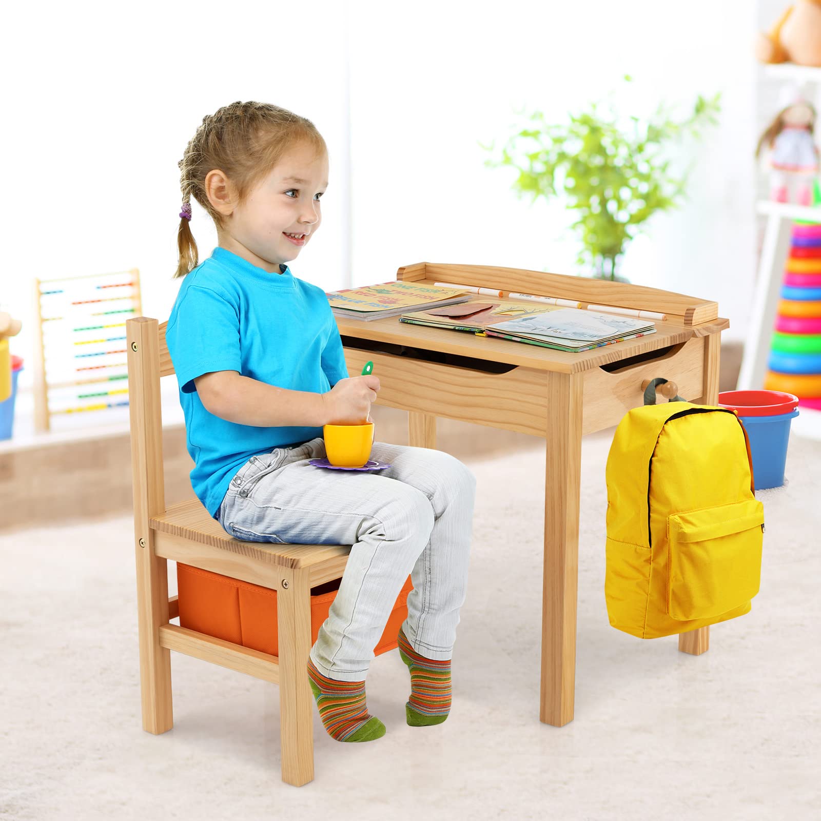 Table Enfant Avec Chaise 3+ Ans-Table à Dessin Enfant Avec Rouleau Du