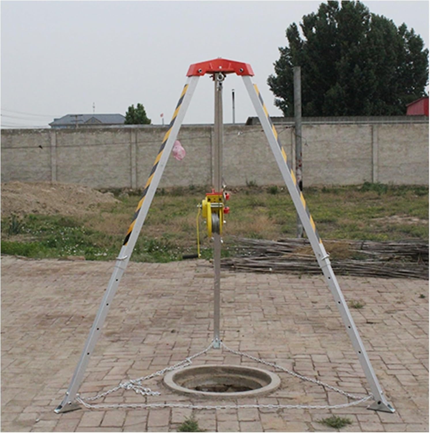 Zestaw statywu do ograniczonej przestrzeni, zabezpieczenie przed upadkiem w trudnej sytuacji, zestaw ratowniczy do ograniczonej przestrzeni, regulowany wspornik aluminiowy z uprzężą bezpieczeństwa