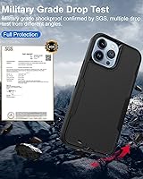 Vista 8 de Dahkoiz Funda para iPhone 13 Pro Max, con protector de pantalla de vidrio templado, carcasa resistente a prueba de golpes con cubierta de puerto