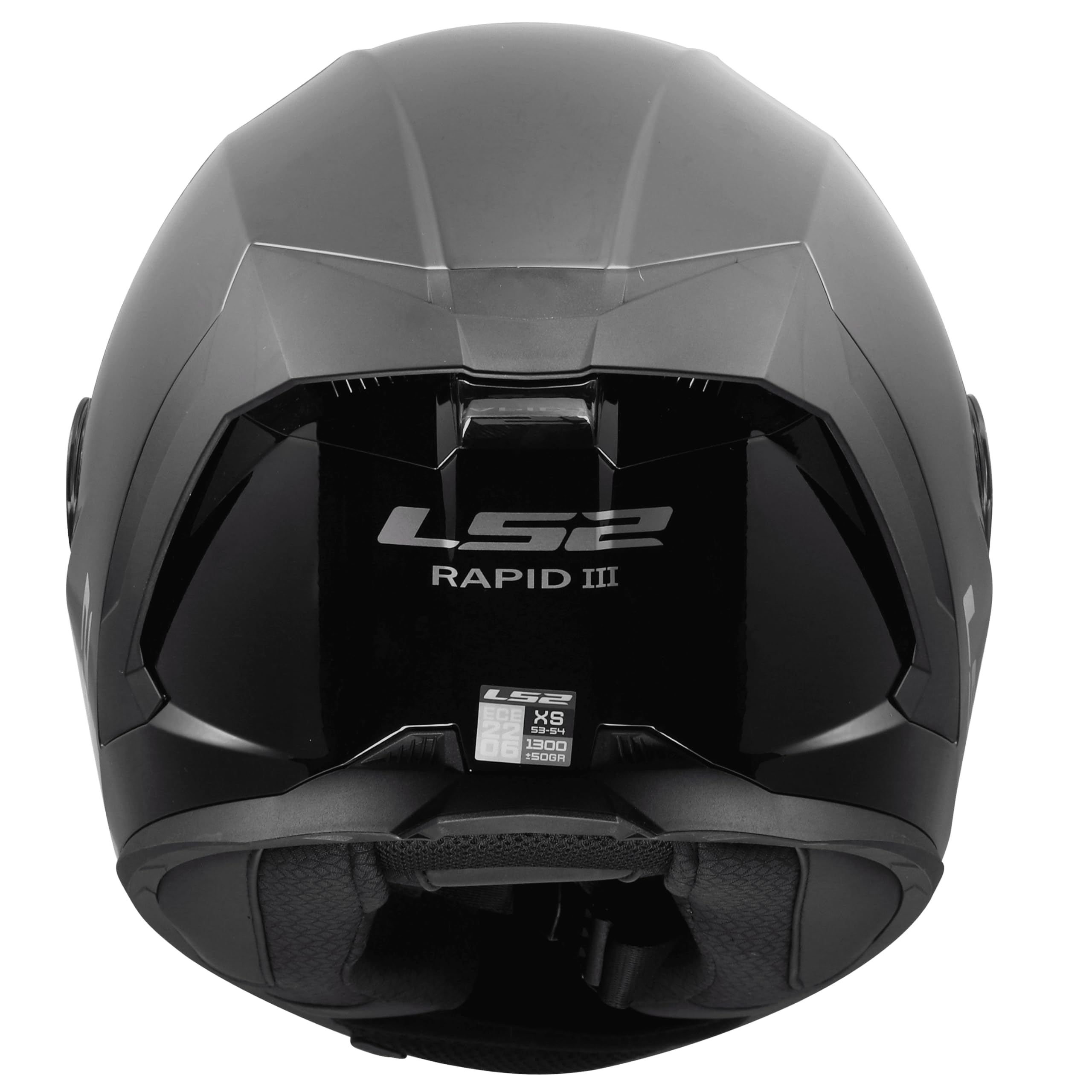 LS2, Casco Moto Integral RAPID III SOLID Gloss Black, M