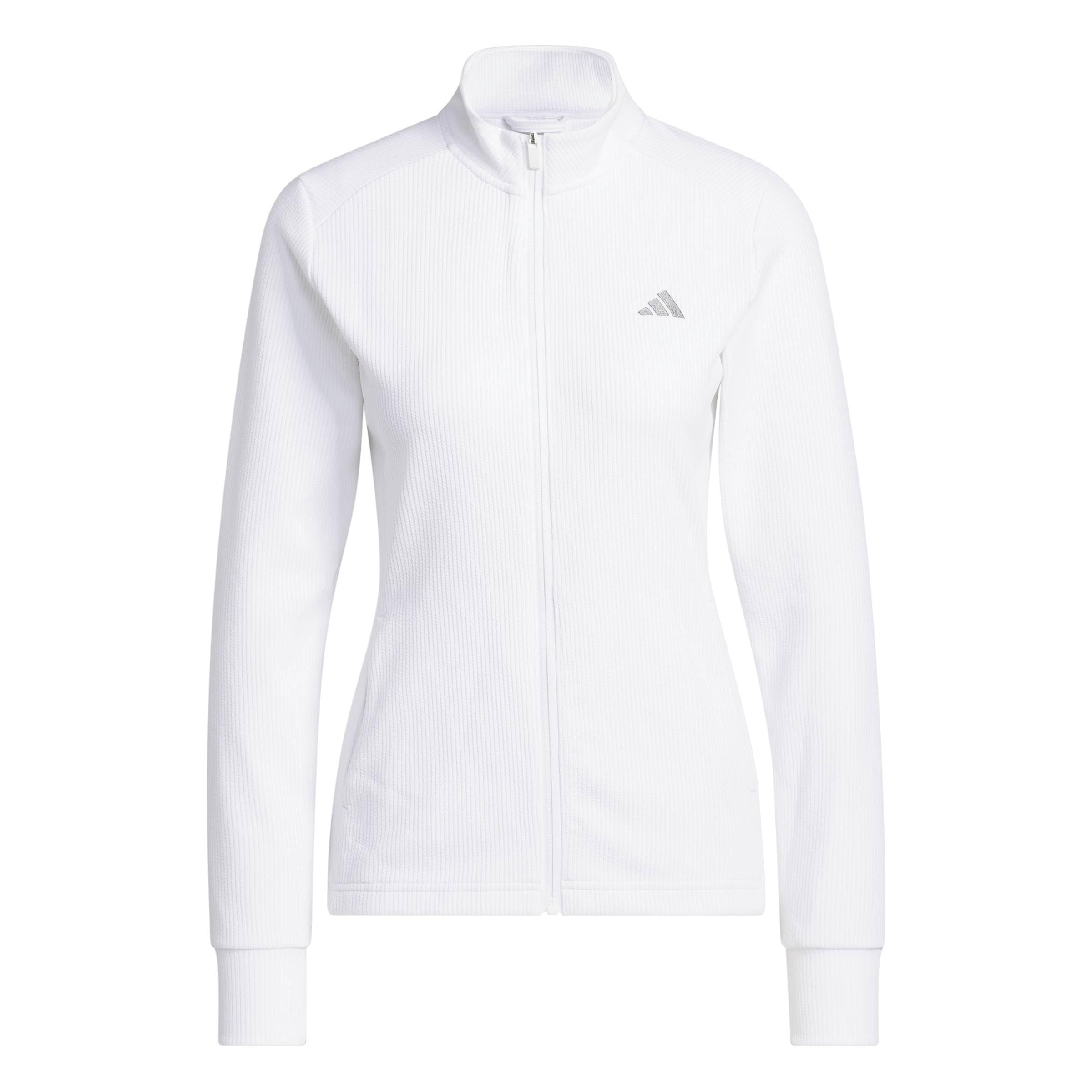 adidas Women's Performance Texture Full Zip Coat, white, L
