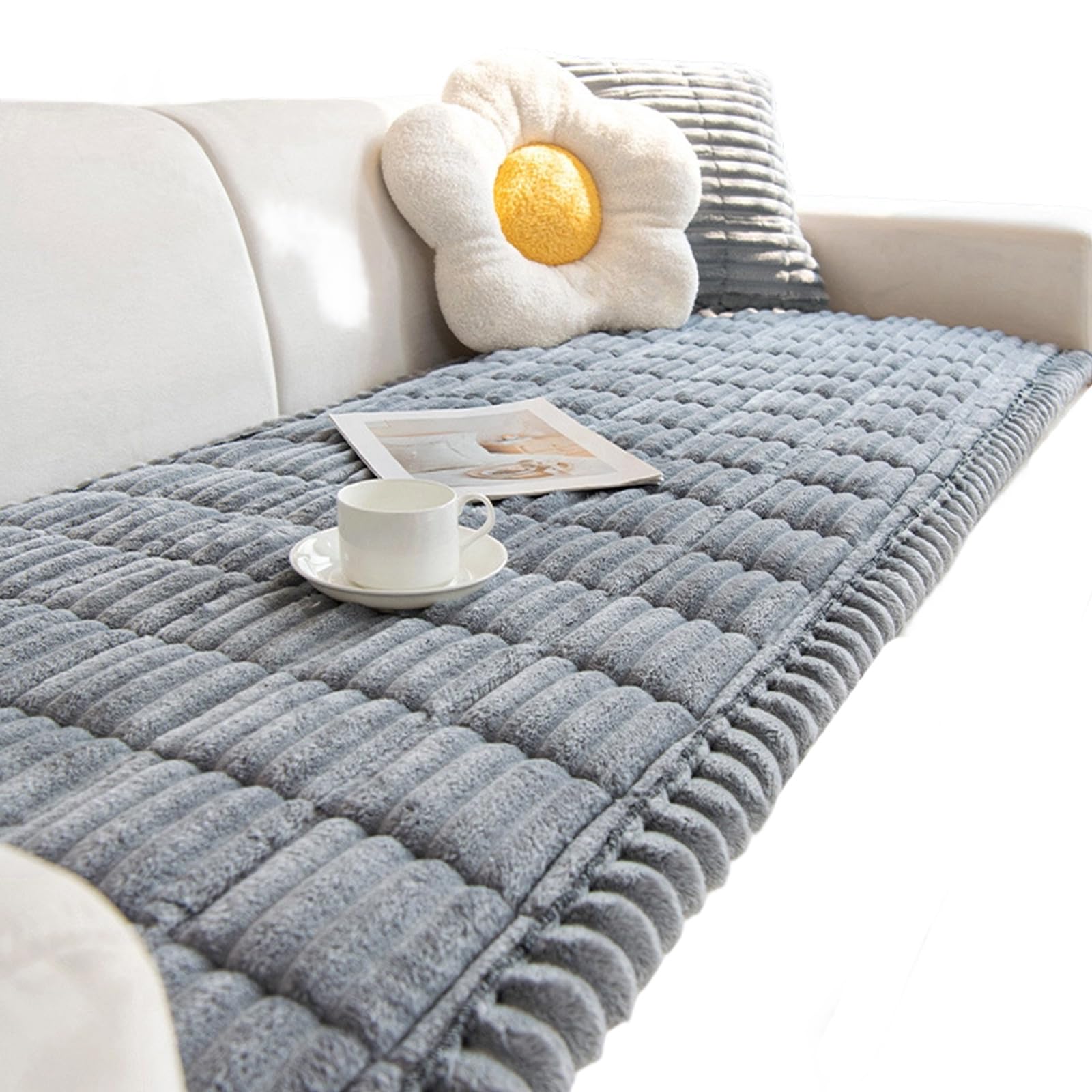 Housse de coussin de canapé en flanelle de salon antidérapante